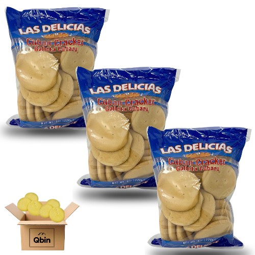 Las Delicias Cuban Cracker BIG 8 oz Pack of 3